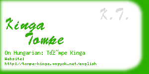 kinga tompe business card
